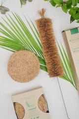 Almitra Sustainables-Coconut Fiber Coir Scrub (Pack of 5) and Bottle cleaner