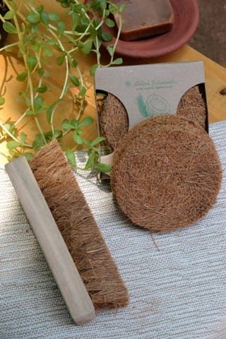 Almitra Sustainables-Coconut Fiber- Coir Scrub & Laundry Brush