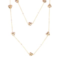 Miharu Crafts-Gold Tone Necklace with Corals