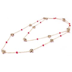 Miharu Crafts-Gold Tone Necklace with Corals