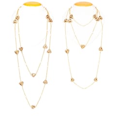 Miharu Crafts-Gold Tone Necklace with Corals