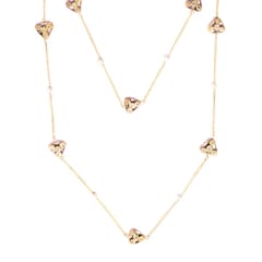 Miharu Crafts-Gold Tone Necklace with Corals