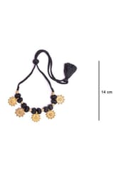 Miharu Crafts-Black Gold Tone Choker Necklace