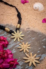 Miharu Crafts-Dhokra Flower Thread Necklace