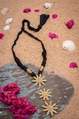 Miharu Crafts-Dhokra Flower Thread Necklace