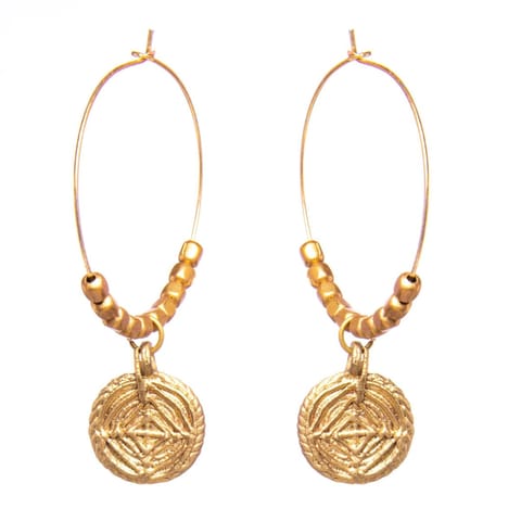 Miharu Crafts-Gold tone Brass Hoops
