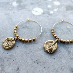 Miharu Crafts-Gold tone Brass Hoops