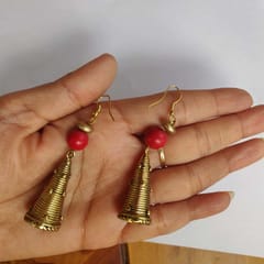 Miharu Crafts-Gold Tone Cone Earrings
