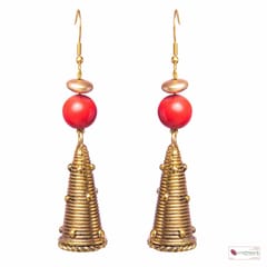 Miharu Crafts-Gold Tone Cone Earrings