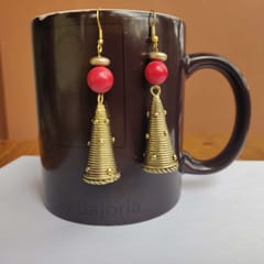 Miharu Crafts-Gold Tone Cone Earrings