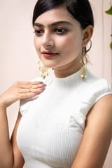 Miharu Crafts-Pearl with Dangle & Drop Earrings