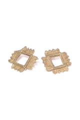 Miharu Crafts-Dokra Rhombus Stud Earrings