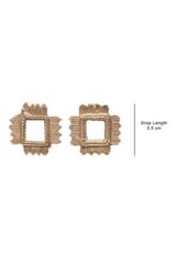 Miharu Crafts-Dokra Rhombus Stud Earrings