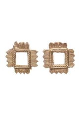 Miharu Crafts-Dokra Rhombus Stud Earrings