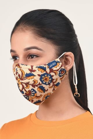 Airlit-HELIX Bagru Hand Block Printed cotton Reusable Mask