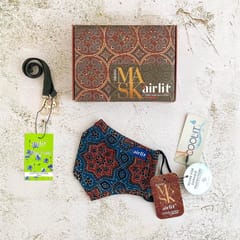 Airlit-THE STEMMERY Ajrakh Hand Block Printed cotton Reusable Mask