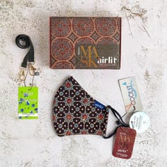 Airlit-FLORAL REEF Ajrakh Hand Block Printed cotton Reusable Mask