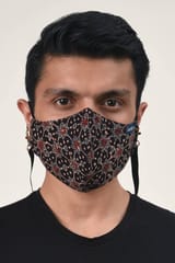 Airlit-DEWDROP Ajrakh Hand Block Printed cotton Reusable Mask