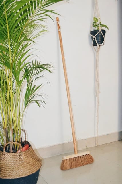 Almitra Sustainables-Coconut Fiber ‚Coir Stand Erect Sweeping Broom (Clean With Pride)