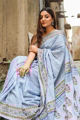 Sootisyahi-"TRANCE" HANDBLOCK PRINT MUL COTTON SRAEE