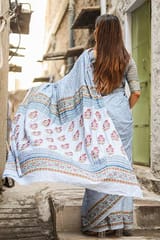 Sootisyahi-"TRANCE" HANDBLOCK PRINT MUL COTTON SRAEE