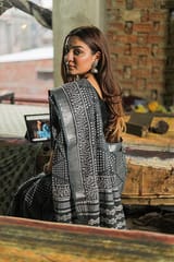 Sootisyahi-Hand Block Printed Slub Cotton Saree