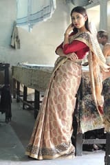 Sootisyahi-Bagru Handblock Print Maheshwari Silk Saree