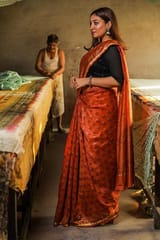 Sootisyahi-Handblock Print Chanderi Silk Saree