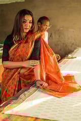 Sootisyahi-Handblock Print Chanderi Silk Saree