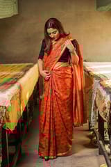 Sootisyahi-Handblock Print Chanderi Silk Saree