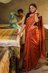 Sootisyahi-Handblock Print Chanderi Silk Saree