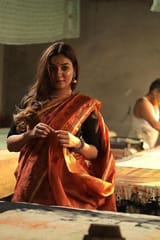 Sootisyahi-Handblock Print Chanderi Silk Saree