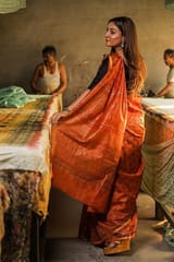 Sootisyahi-Handblock Print Chanderi Silk Saree