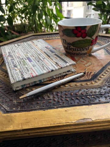 Sutrakaar Creations-Newspaper Notebook with Recycled Cotton Paper ‚Äö√Ñ√¨  Hard Bound - 50 pages