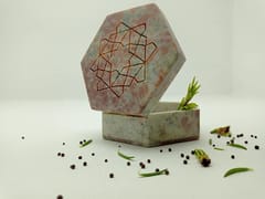 Al Maun | Haaris | Marble Natural Multicolor Soapstone | Handmade Hexagnal Handcrafted Pattern | Multiusage Box For Nut & Spices, Jewellery and Ornament Box