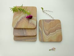 Al Maun | Ahmaa | Rainbow Marble | Handmade Square | Classic Coaster for Drinks, Beverages, Bar, Living, Kitchen & Dining Elegant Look | Set of 4