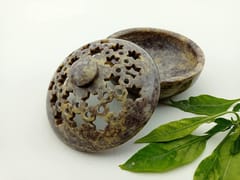 Al Maun | AFAF | Natural Multicolor Soapstone | Hand Carved Lattice Craft Multiuse Incense Holder