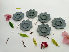 Al Maun | Zorah | Marble Natural Grey Soapstone | Handmade Lotus Shape Hand Carved | Tealight & Candle Holders | A Perfect Handmade Product for Gifting | for Home Decor & Festivals | Set of 6
