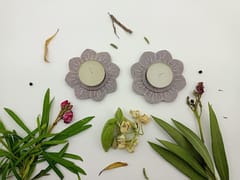 Al Maun | Kanan Marble Natural Multicolor Soapstone | Handmade Lotus Shape Hand-Carved Craft |Tealight & Candle Holders Diya | A Perfect Handmade Product for Gifting | for Home & Festivals | Set of 2