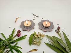 Al Maun | Kanan Marble Natural Multicolor Soapstone | Handmade Lotus Shape Hand-Carved Craft |Tealight & Candle Holders Diya | A Perfect Handmade Product for Gifting | for Home & Festivals | Set of 2