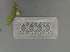 Al Maun | Faris | Marble Natural White Alabaster Soapstone | Handmade Rectangle Lattice Craft | Decorative Multipurpose Tray | Jewellery, Storage, Table & Serving Tray | For Your Home Decor & Dining