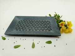 Al Maun | Jawwad | Marble Natural Grey Soapstone | Handmade Rectangle Lattice Craft | Decorative Multipurpose Tray | Jewellery, Storage, Table & Serving Tray | For Your Home Decor & Dining