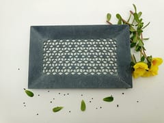 Al Maun | Jawwad | Marble Natural Grey Soapstone | Handmade Rectangle Lattice Craft | Decorative Multipurpose Tray | Jewellery, Storage, Table & Serving Tray | For Your Home Decor & Dining