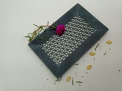 Al Maun | Muiz | Marble Natural Grey Soapstone | Handmade Rectangle Lattice Craft | Decorative Multipurpose Tray | Jewellery, Storage, Table & Serving Tray | For Your Home Decor & Dining