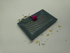 Al Maun | Muiz | Marble Natural Grey Soapstone | Handmade Rectangle Lattice Craft | Decorative Multipurpose Tray | Jewellery, Storage, Table & Serving Tray | For Your Home Decor & Dining