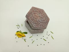 Al Maun | Cantara | Marble Natural Multicolor Soapstone | Handmade Hexagnal Handcrafted Pattern | Multiusage Box For Nut & Spices, Storage Jewellery and Ornament Box