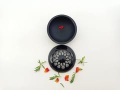 Al Maun | Kasib | Marble Natural Black Soapstone | Handmade Round Lattice Craft | Multiusage Incense Holder For Nut & Spices, Storage Jewellery and Ornament Box