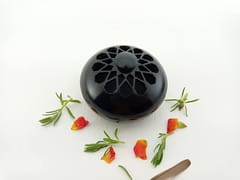 Al Maun | Kasib | Marble Natural Black Soapstone | Handmade Round Lattice Craft | Multiusage Incense Holder For Nut & Spices, Storage Jewellery and Ornament Box
