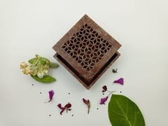 Al Maun | Faiqa | Marble Natural Multicolor Soapstone | Handmade Square Lattice Craft | Multiusage Box For Nut & Spices, Storage Jewellery and Ornament Box
