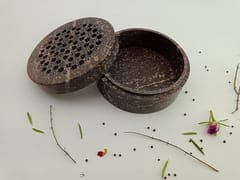 Al Maun | Malak | Marble Natural Multicolor Soapstone | Handmade Round Lattice Craft | Multiusage Box For Nut & Spices, Storage Jewellery and Ornament Box